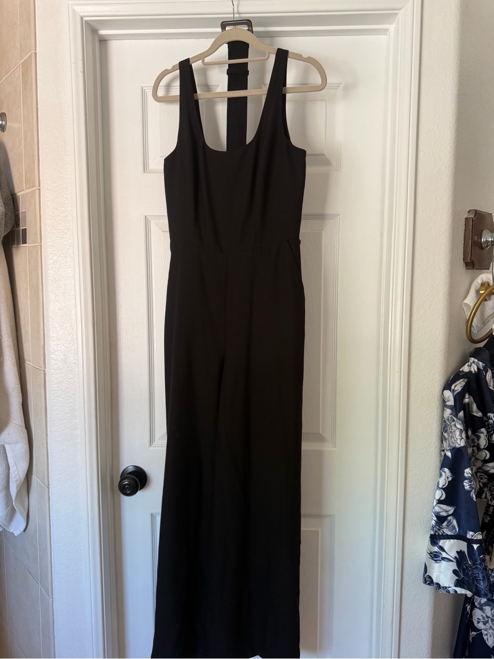 Banana Republic Black Sleeveless Wide-Leg Jumpsuit